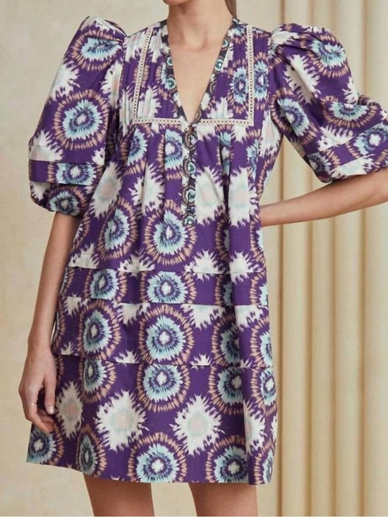 HUNTER BELL Dresses & Skirts - Hunter Bell Jenkins Floral Puff-Sleeve mini dress